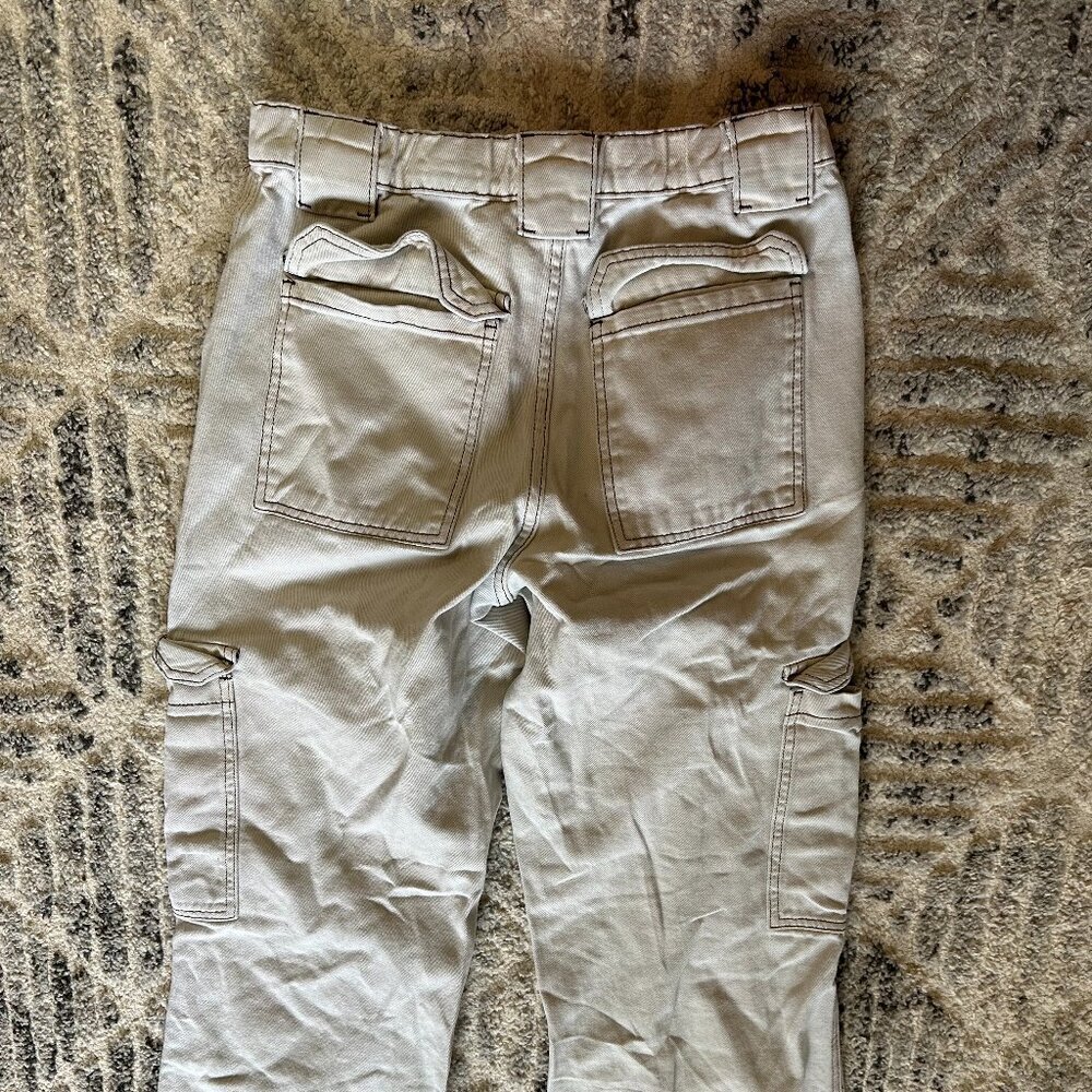 RSQ Women's Size 24 Off White Baggy Cargo pants High Rise Wide Leg - Picture 10 of 10